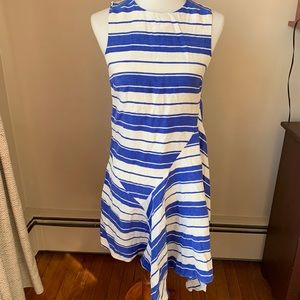 WHIT Striped Dress Asymmetrical Hem Size S